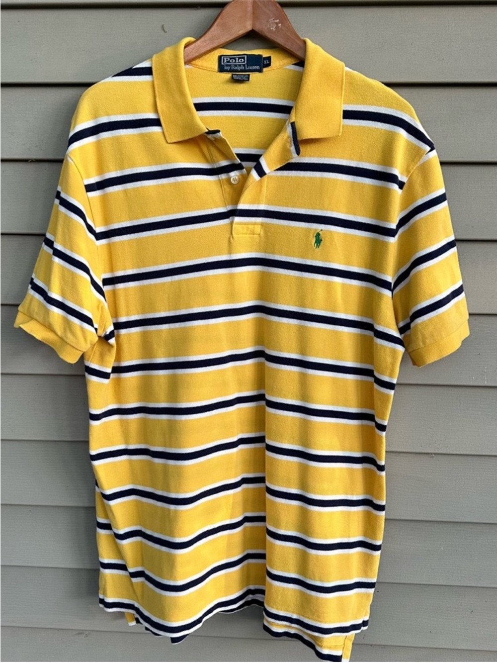Ralph Lauren yellow striped polo shirt men’s XL